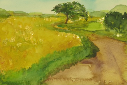 Marsdorfer Straße, 2015, Aquarell